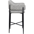Meridian Furniture Dame Grey Polyester Counter Stool (Set of 2)