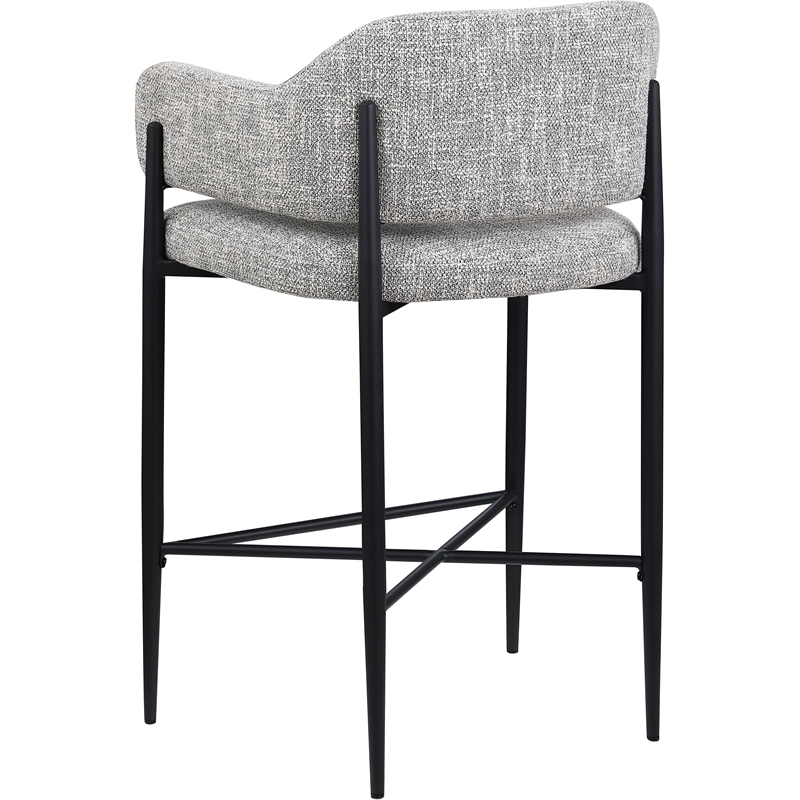 Meridian Furniture Dame Grey Polyester Counter Stool (Set of 2)