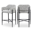 Meridian Furniture Dame Grey Polyester Counter Stool (Set of 2)