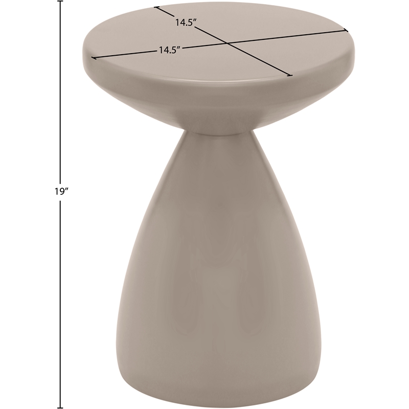 Meridian Furniture Anika Taupe Iron Side Table
