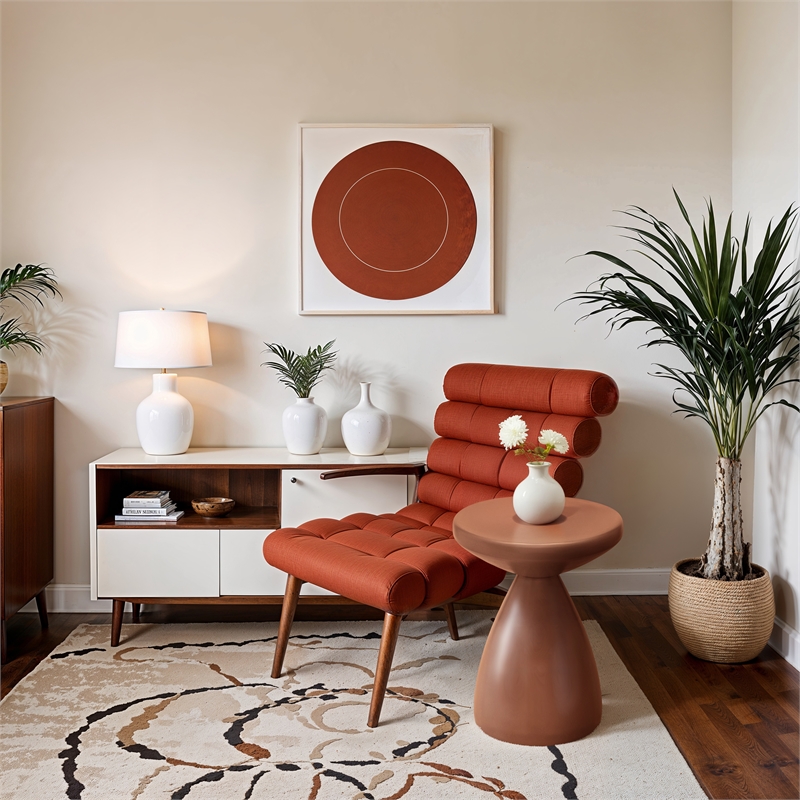 Meridian Furniture Anika Terracotta Iron Side Table