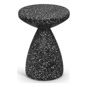 meridian furniture anika black iron terrazzo side table
