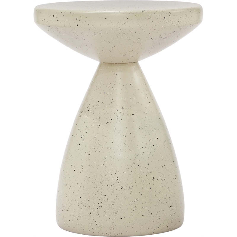 Meridian Furniture Anika Cream Iron Terrazzo Side Table