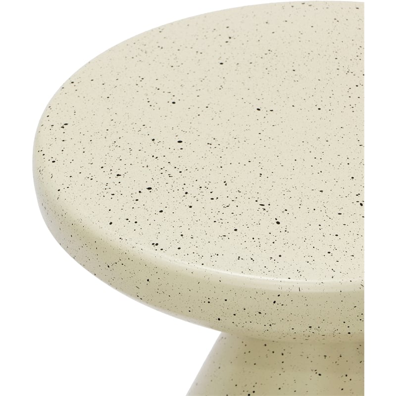 Meridian Furniture Anika Cream Iron Terrazzo Side Table