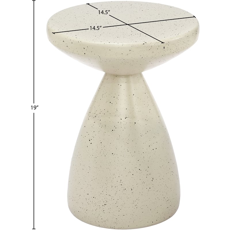 Meridian Furniture Anika Cream Iron Terrazzo Side Table