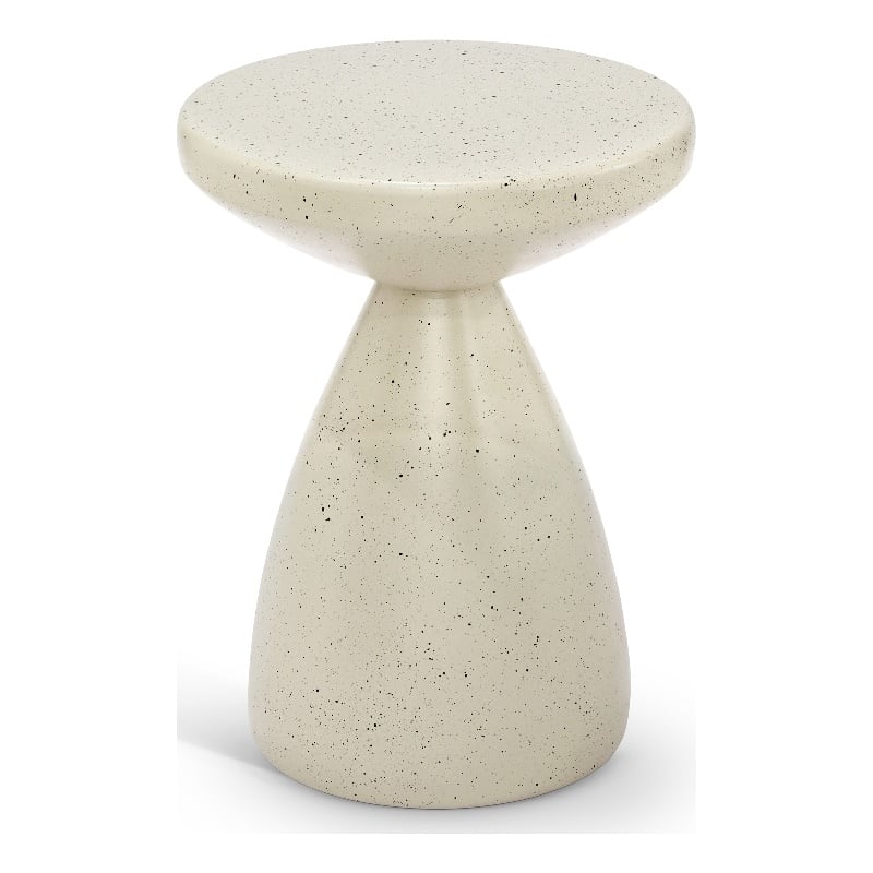 Meridian Furniture Anika Cream Iron Terrazzo Side Table