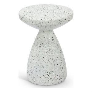 meridian furniture anika white iron terrazzo side table