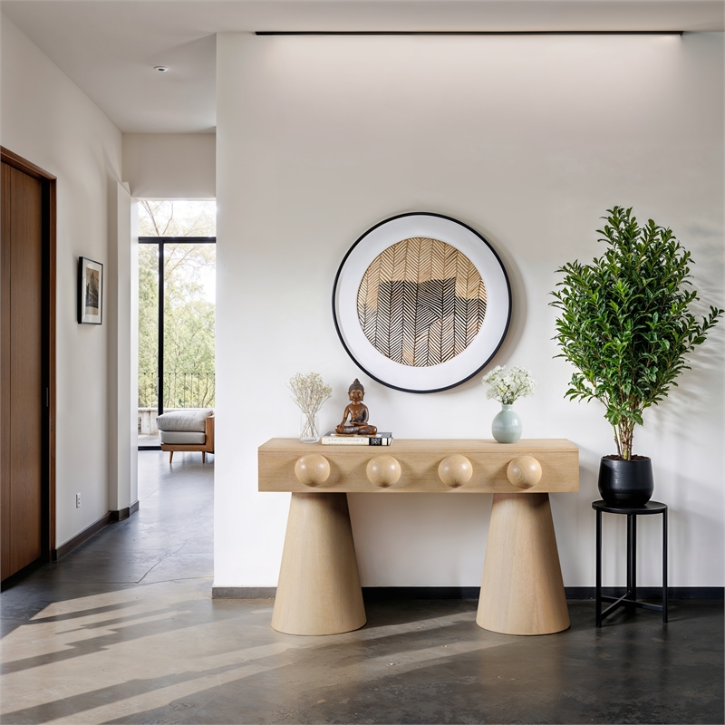 Meridian Furniture Bracciano Natural Oak Veneer Console Table