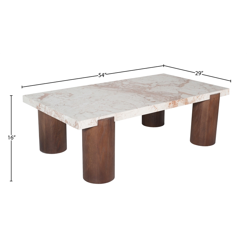 Meridian Furniture Campania Cream Marble Coffee Table
