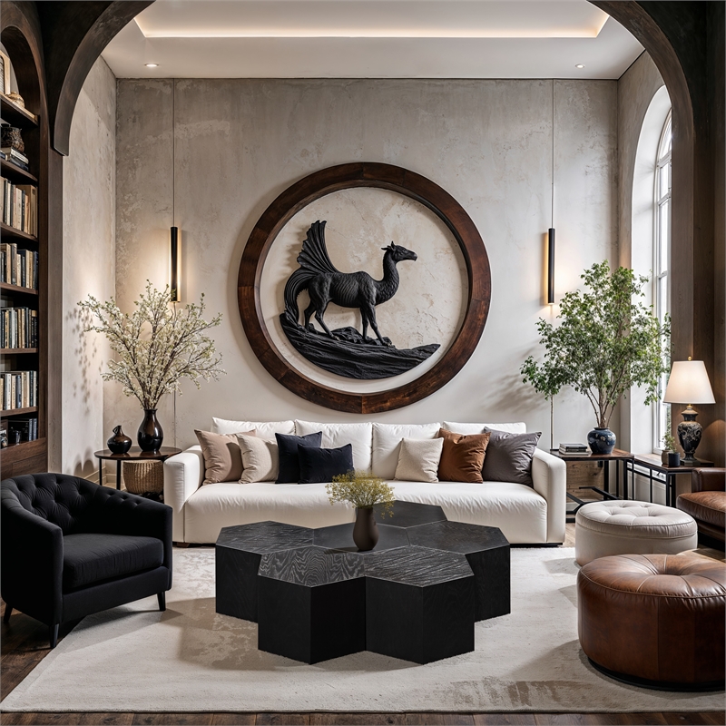 Meridian Furniture Eternal 6-Pc. Black Oak Wood Coffee Table