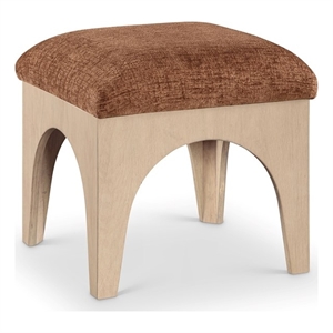 Meridian Furniture Lawson Cognac Chenille Fabric Ottoman