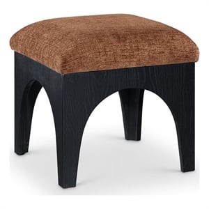 Meridian Furniture Lawson Cognac Chenille Fabric Ottoman