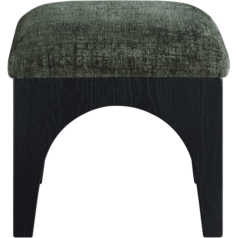 Meridian Furniture Lawson Green Chenille Fabric Ottoman