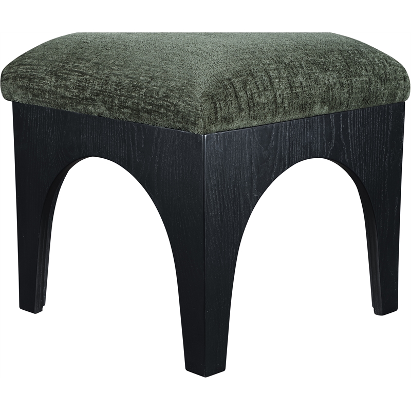 Meridian Furniture Lawson Green Chenille Fabric Ottoman