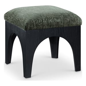Meridian Furniture Lawson Green Chenille Fabric Ottoman