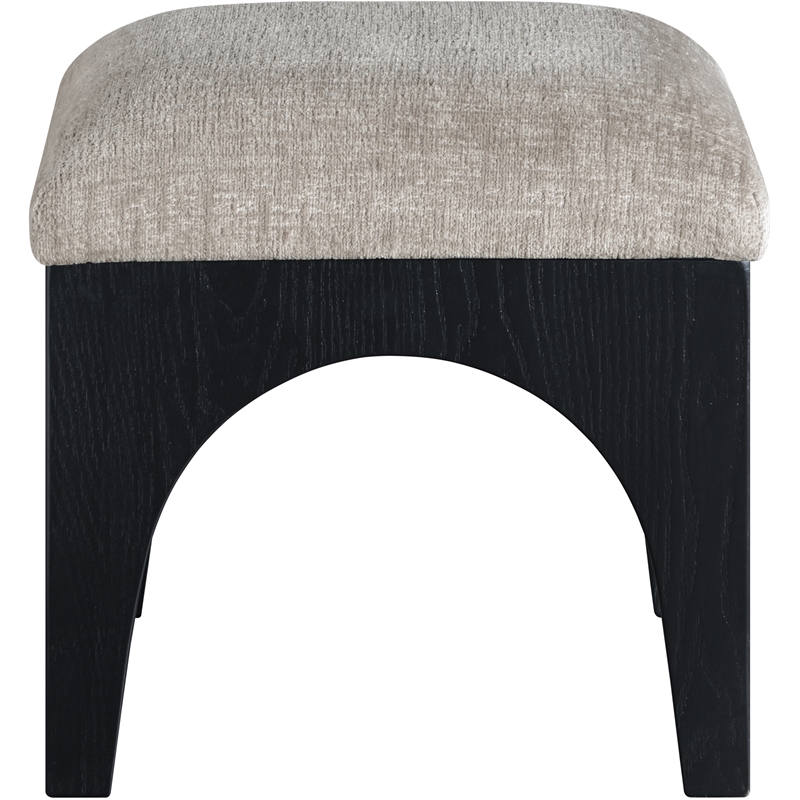 Meridian Furniture Lawson Grey Chenille Fabric Ottoman