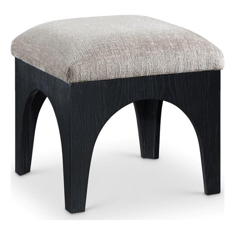 Meridian Furniture Lawson Grey Chenille Fabric Ottoman