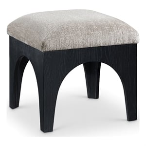 Meridian Furniture Lawson Grey Chenille Fabric Ottoman