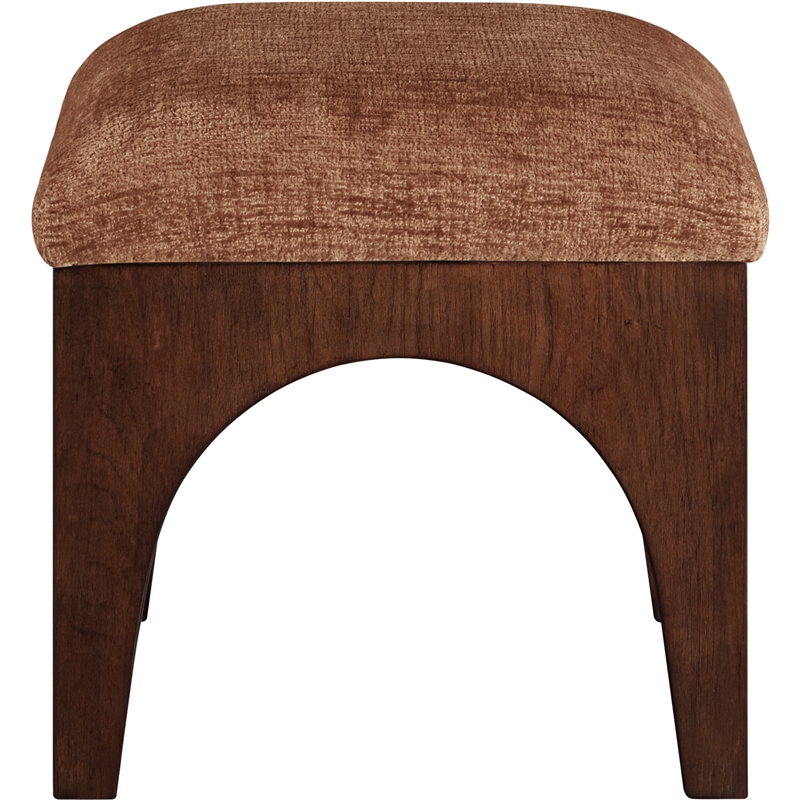 Meridian Furniture Lawson Cognac Chenille Fabric Ottoman