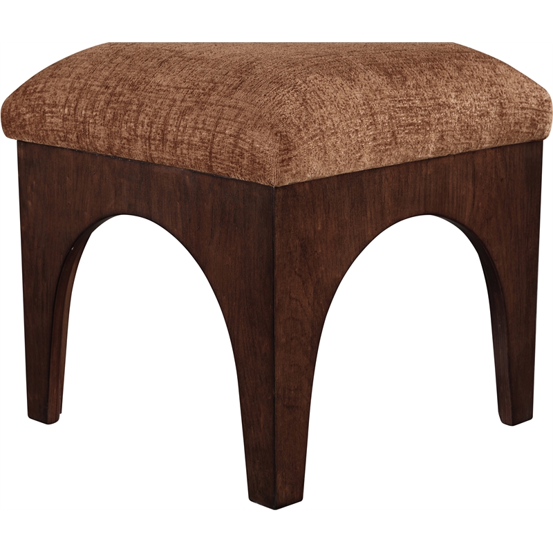 Meridian Furniture Lawson Cognac Chenille Fabric Ottoman