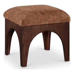 Meridian Furniture Lawson Cognac Chenille Fabric Ottoman