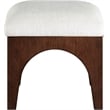 Meridian Furniture Lawson Cream Chenille Fabric Ottoman
