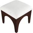 Meridian Furniture Lawson Cream Chenille Fabric Ottoman