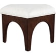 Meridian Furniture Lawson Cream Chenille Fabric Ottoman