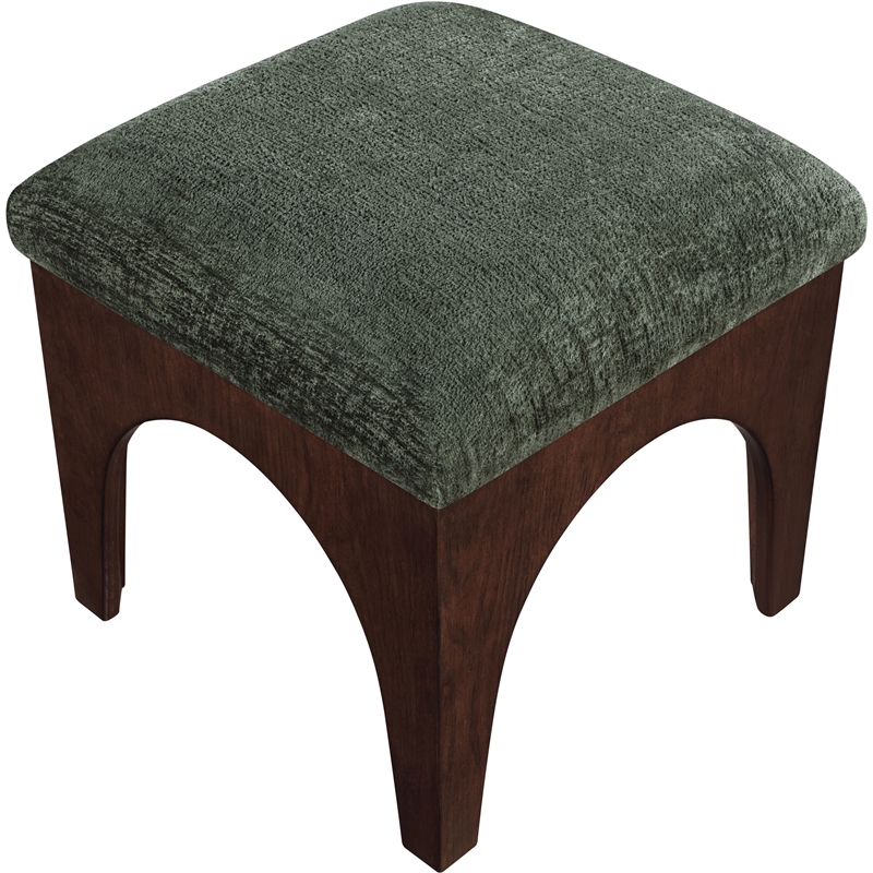 Meridian Furniture Lawson Green Chenille Fabric Ottoman