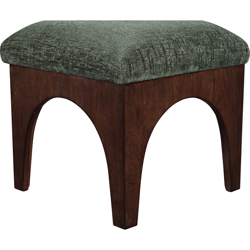 Meridian Furniture Lawson Green Chenille Fabric Ottoman