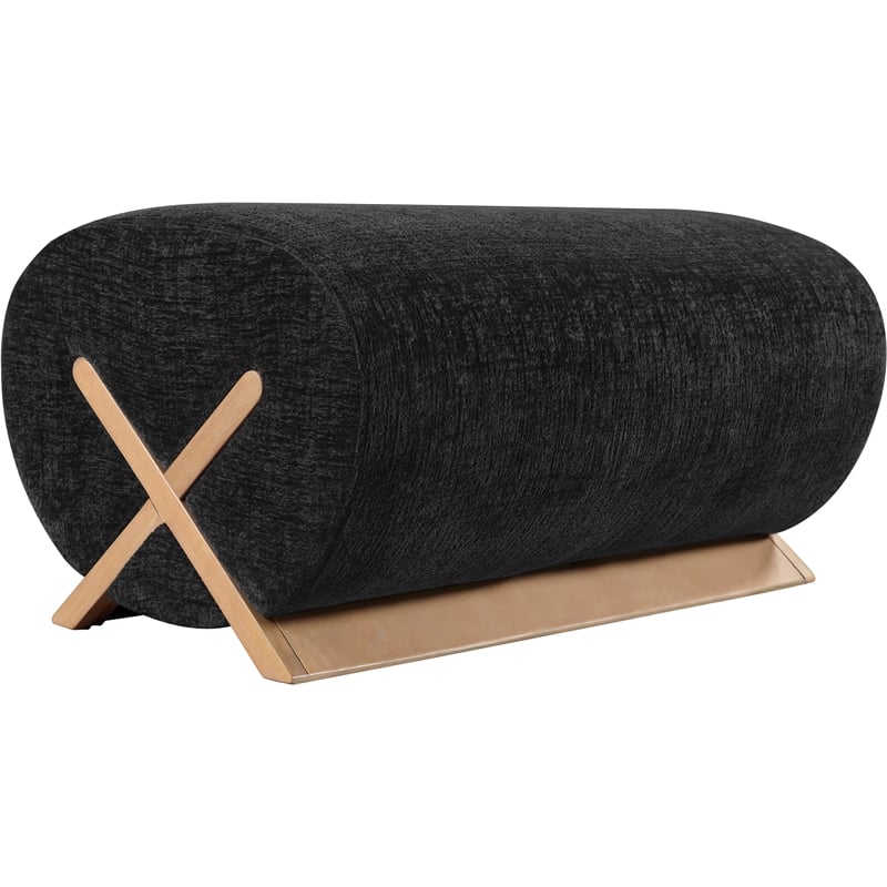 Meridian Furniture Akira Black Upholstered Ottoman