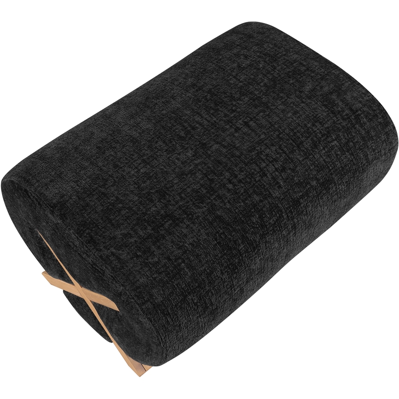 Meridian Furniture Akira Black Upholstered Ottoman