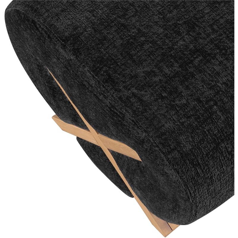 Meridian Furniture Akira Black Upholstered Ottoman