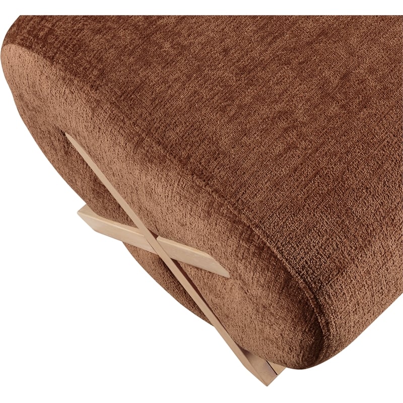 Meridian Furniture Akira Cognac Upholstered Ottoman