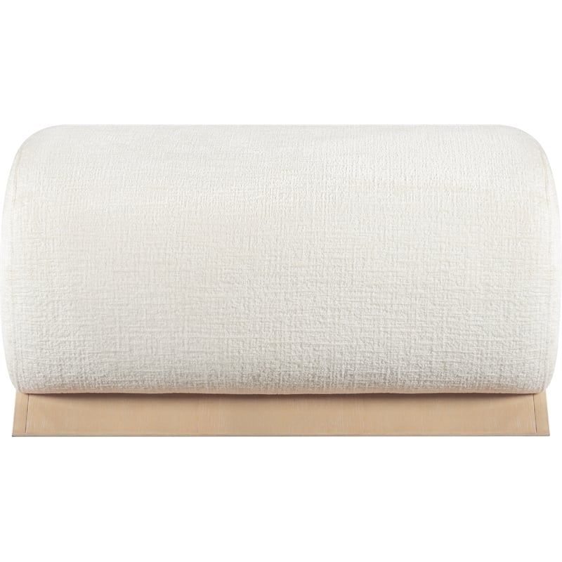 Meridian Furniture Akira Cream Upholstered Ottoman