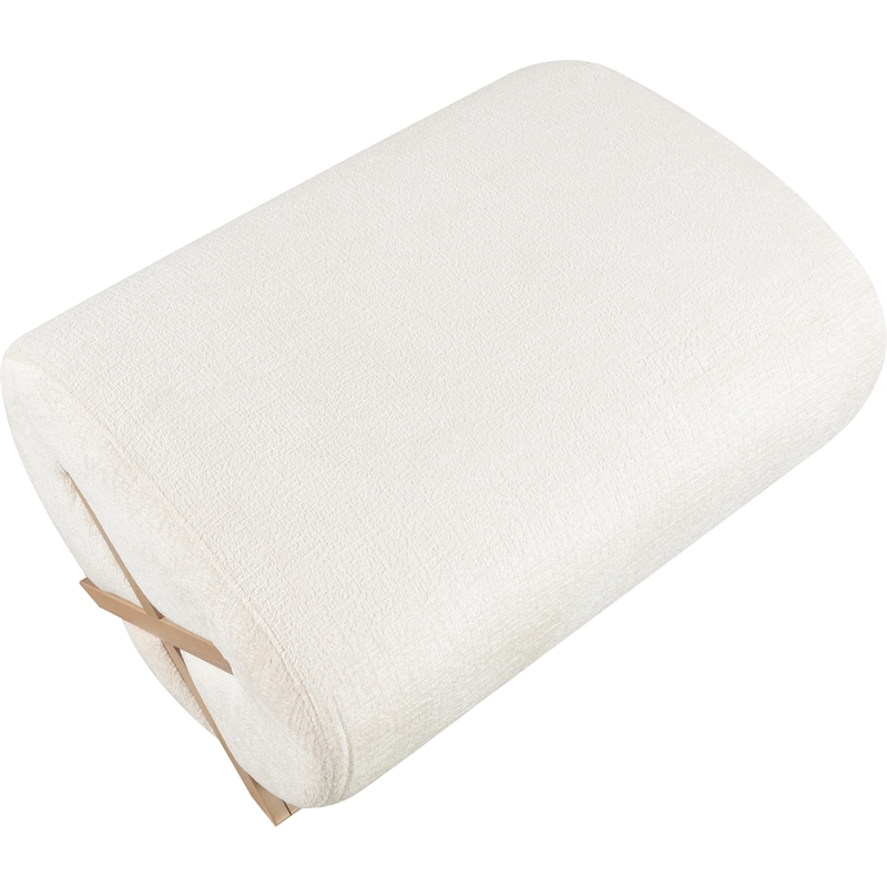 Meridian Furniture Akira Cream Upholstered Ottoman