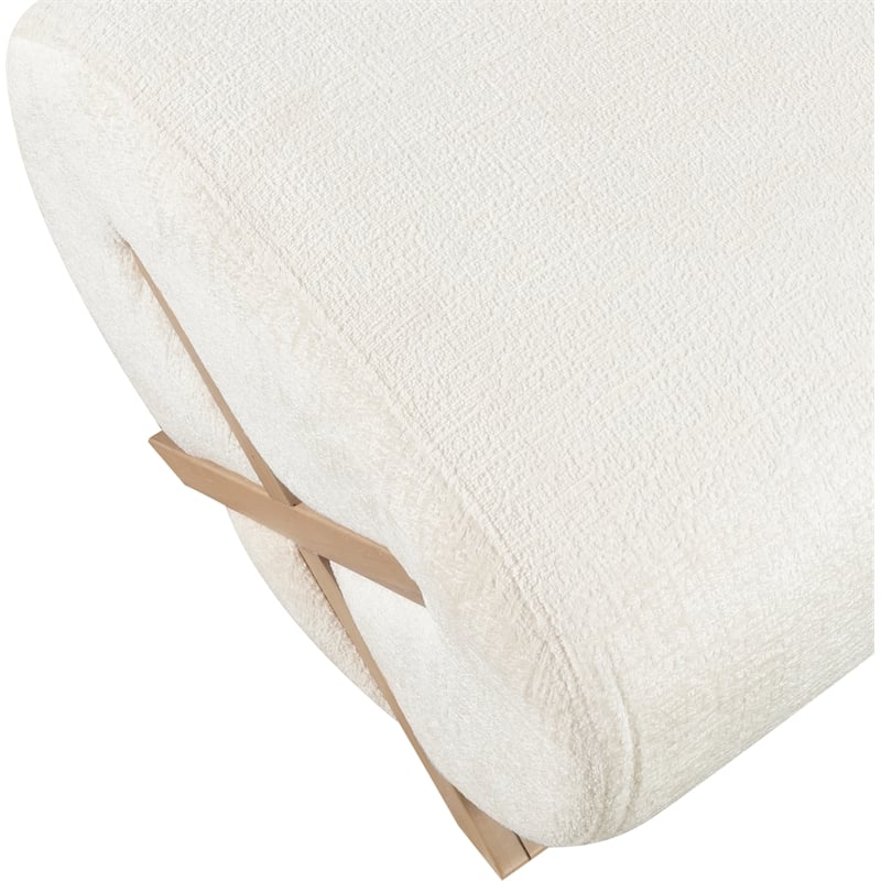 Meridian Furniture Akira Cream Upholstered Ottoman