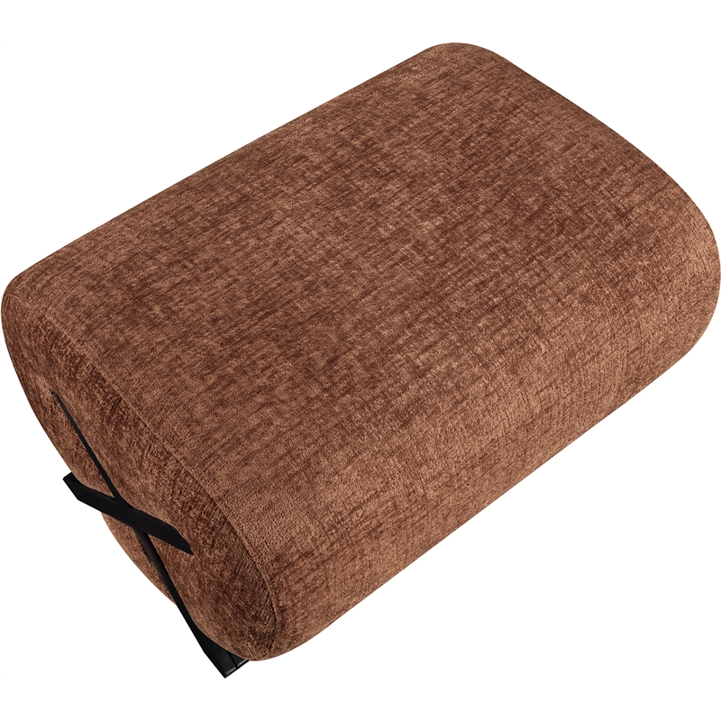 Meridian Furniture Akira Cognac Upholstered Ottoman