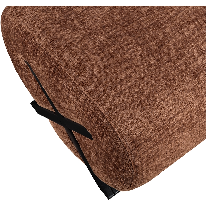 Meridian Furniture Akira Cognac Upholstered Ottoman