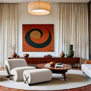 Meridian Furniture Akira Cream Upholstered Ottoman