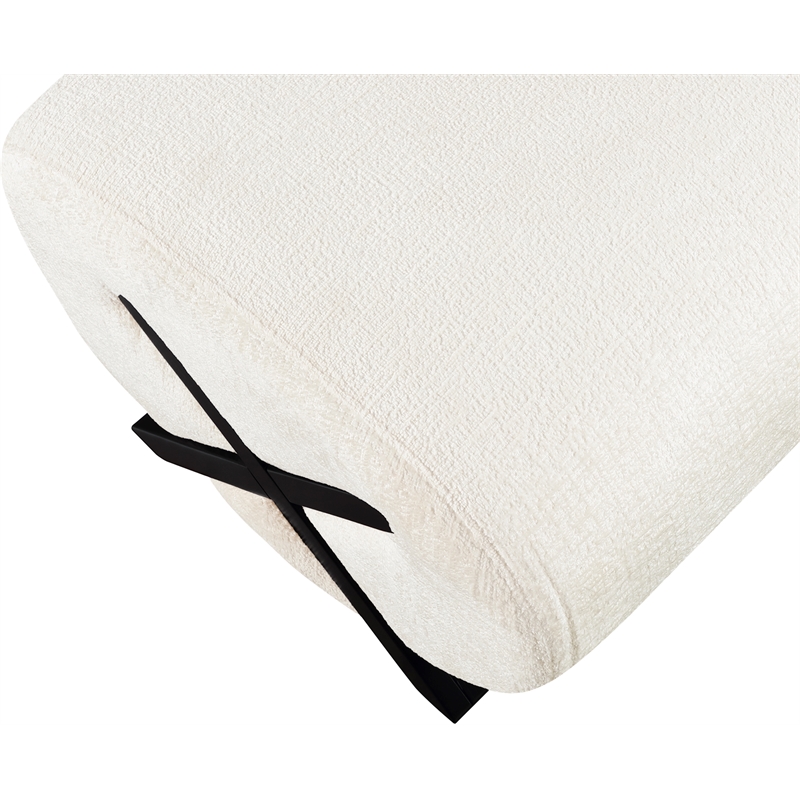 Meridian Furniture Akira Cream Upholstered Ottoman