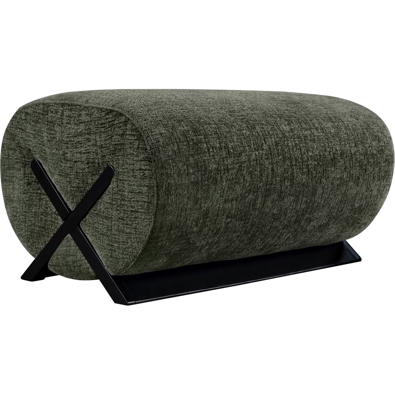 Meridian Furniture Akira Green Upholstered Ottoman