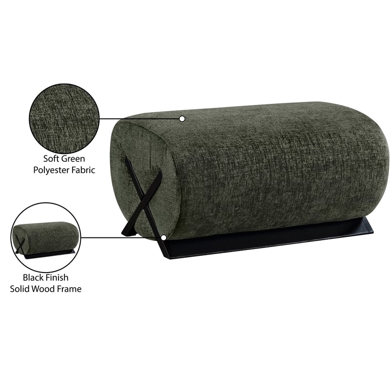 Meridian Furniture Akira Green Upholstered Ottoman