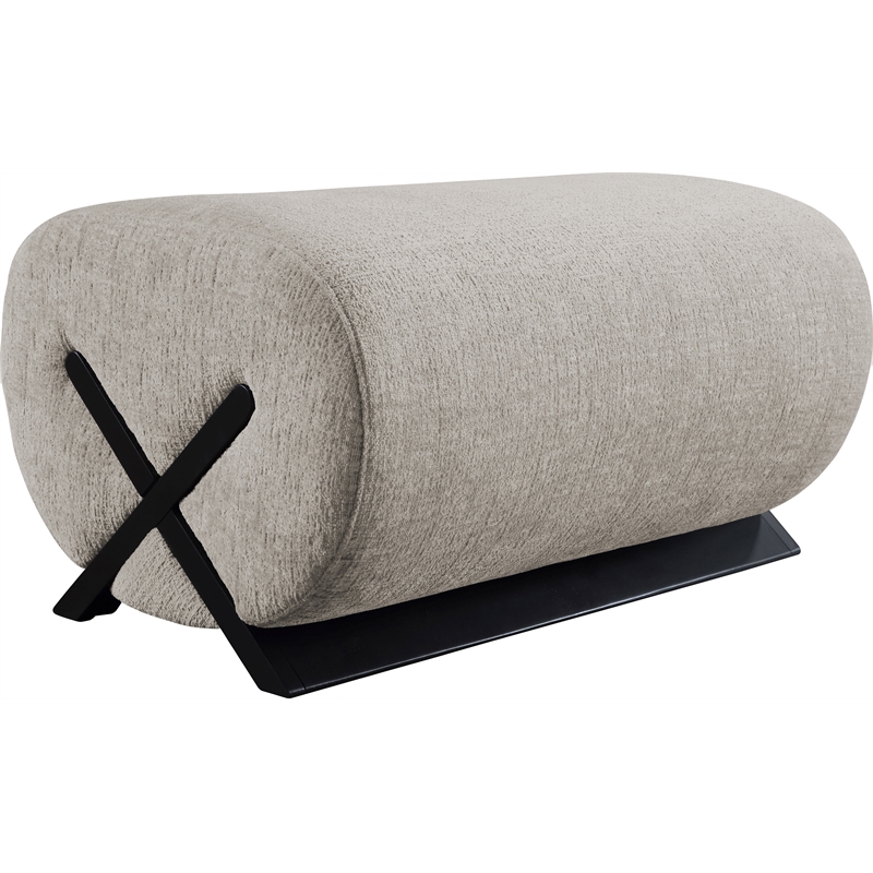 Meridian Furniture Akira Grey Upholstered Ottoman