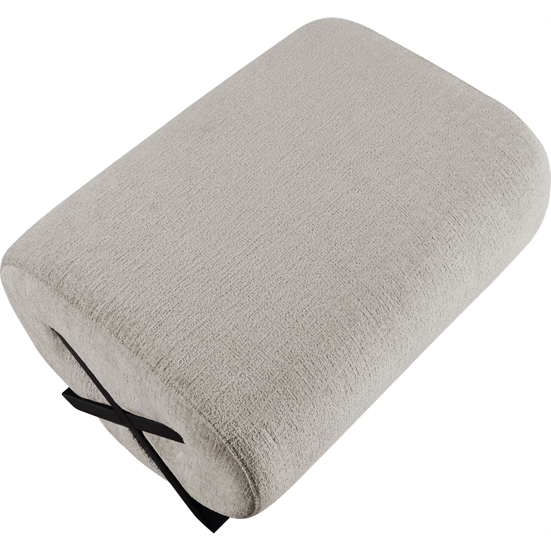 Meridian Furniture Akira Grey Upholstered Ottoman