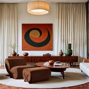 Meridian Furniture Akira Cognac Upholstered Ottoman