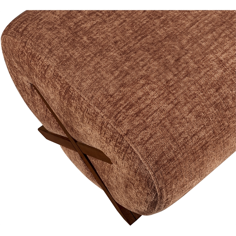 Meridian Furniture Akira Cognac Upholstered Ottoman
