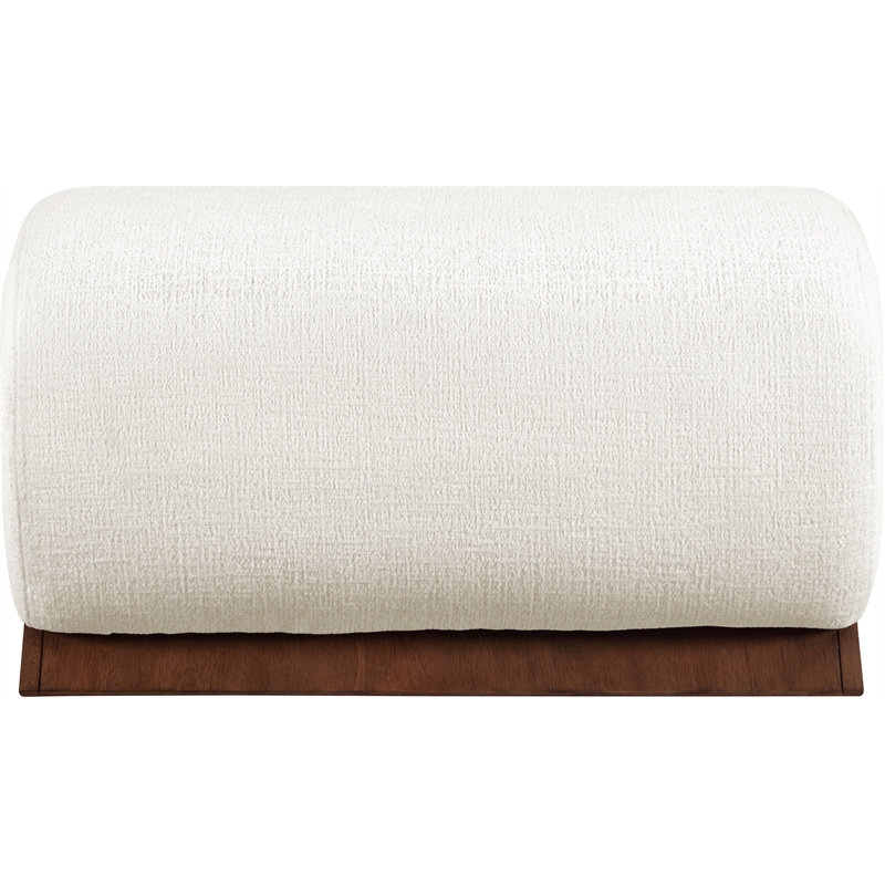 Meridian Furniture Akira Cream Upholstered Ottoman