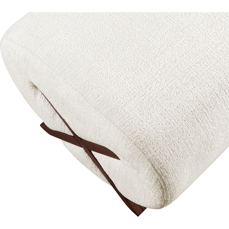 Meridian Furniture Akira Cream Upholstered Ottoman