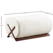 Meridian Furniture Akira Cream Upholstered Ottoman